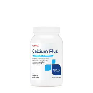 Calcium Plus Magnesium & Vitamin D-3 1000 mg - 180 Caplets (60 Servings) | GNC
